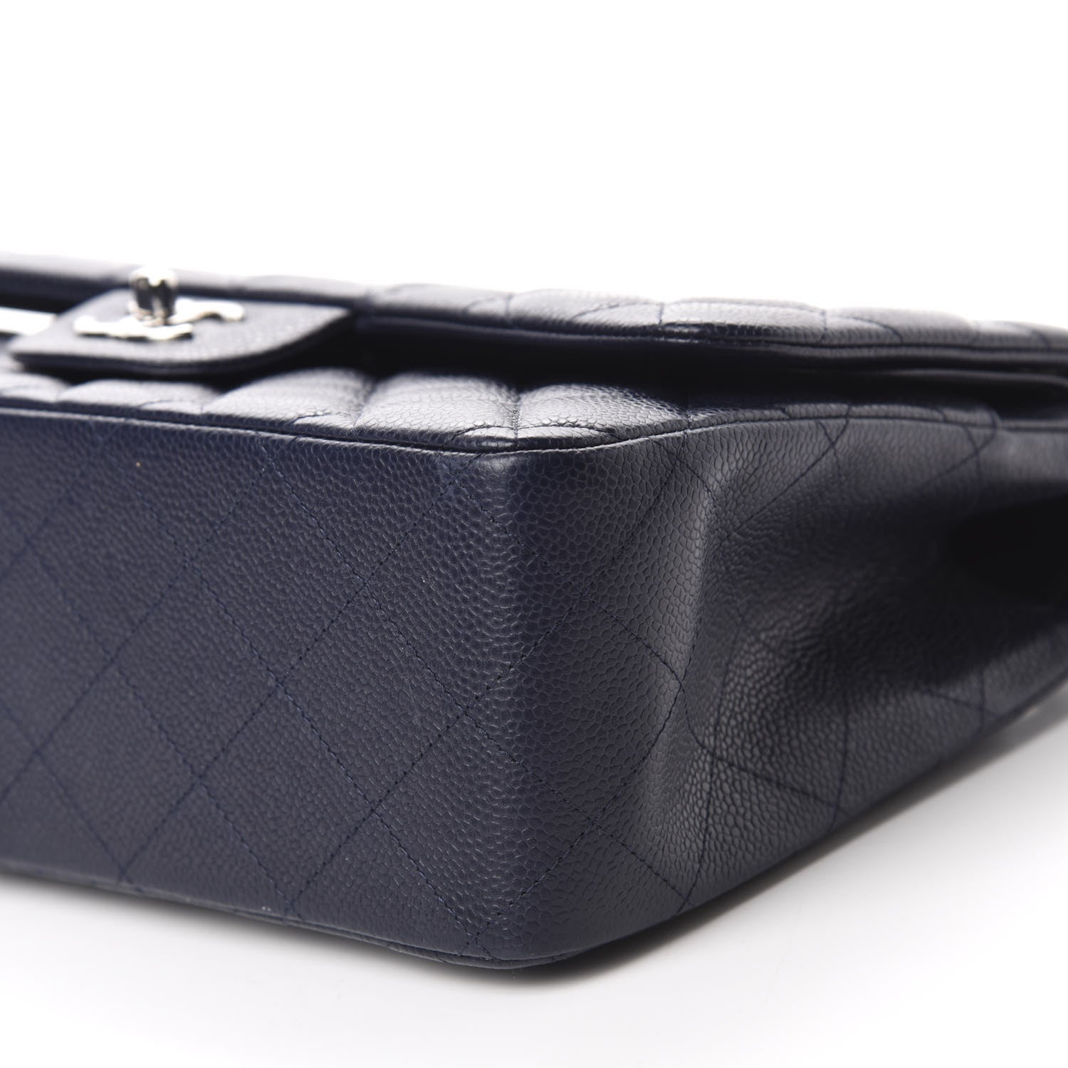 Chanel Caviar Quilted Jumbo Double Flap Navy 7 of 11