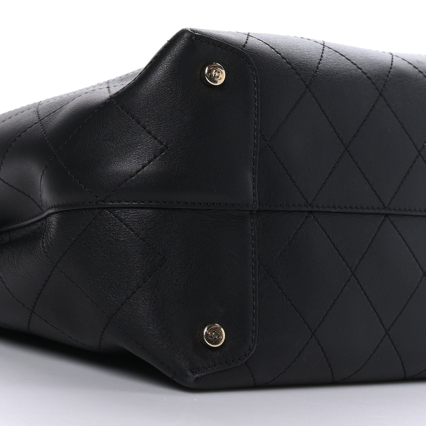 Calfskin Large Serial Shopper Tote Black