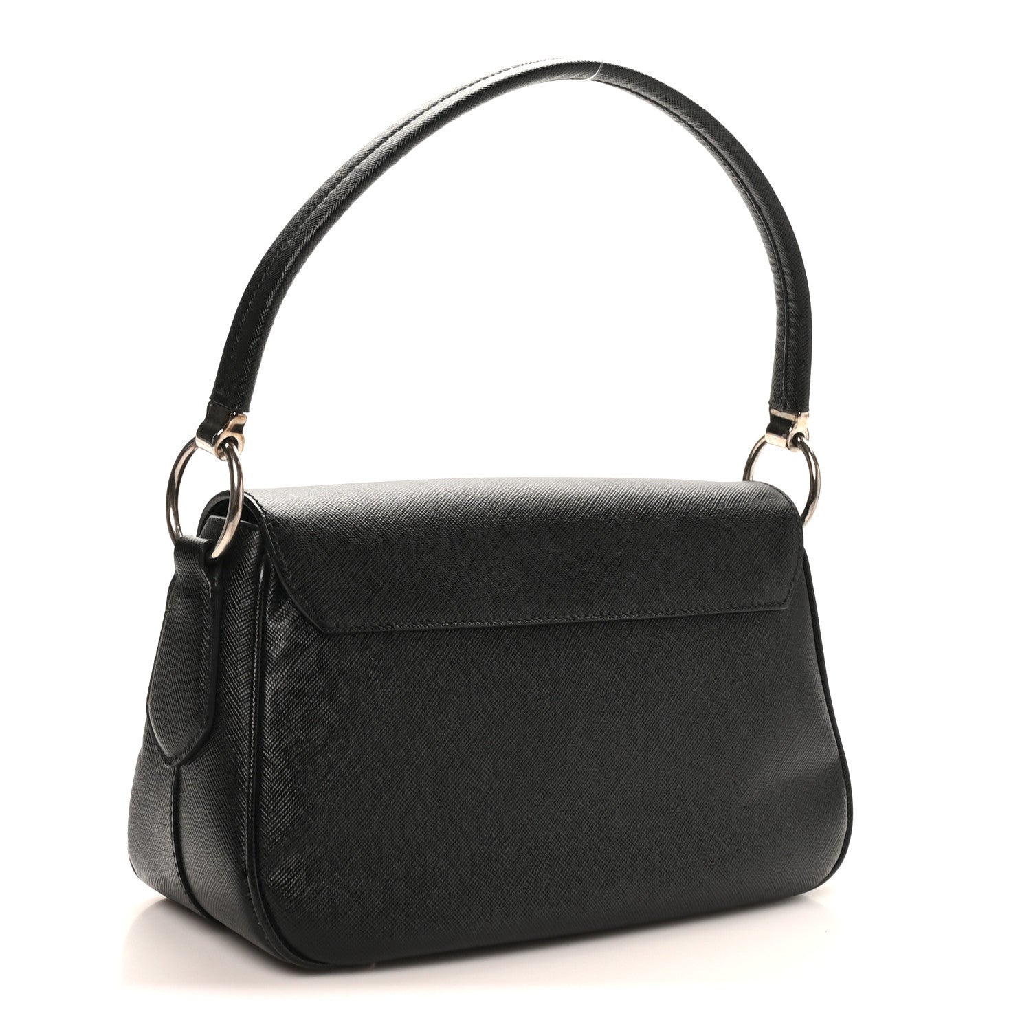 Prada Saffiano Lux Pushlock Shoulder Bag Black 1838531 Prada Saffiano Lux Pushlock Shoulder Bag Black 1838531
