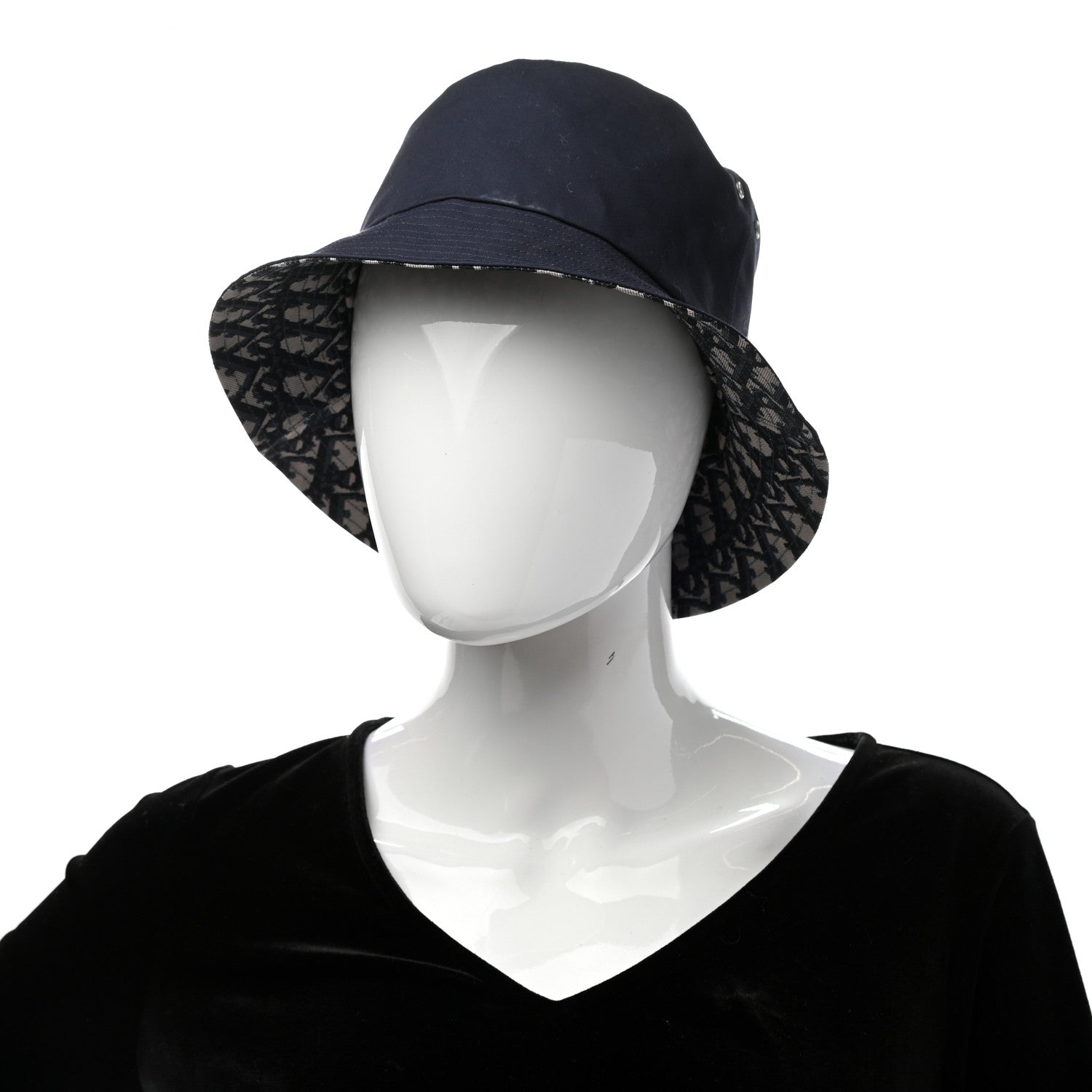 Christian Dior Oblique Reversible Teddy-D Brim Bucket Hat 57 Blue 4 of 15
