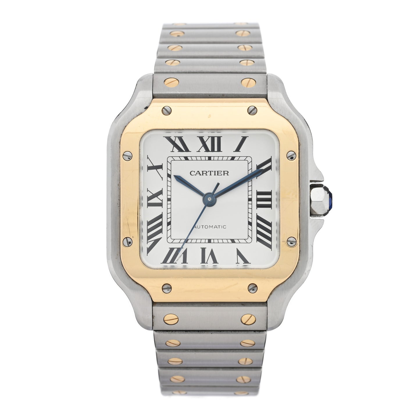 Stainless Steel 18K Yellow Gold 35mm Santos de Cartier Automatic Watch