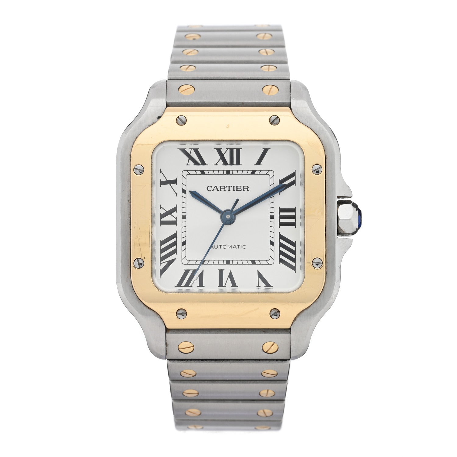 Cartier Stainless Steel 18K Yellow Gold 35mm Santos de Cartier Automatic Watch 1 of 5