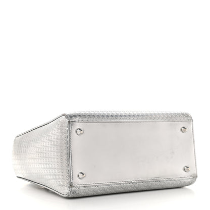 Christian Dior Metallic Patent Micro-Cannage Medium Lady Dior Silver 4 of 9