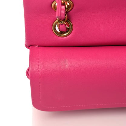 Chanel Lambskin Chevron Quilted Medium Double Flap Pink 14 of 18