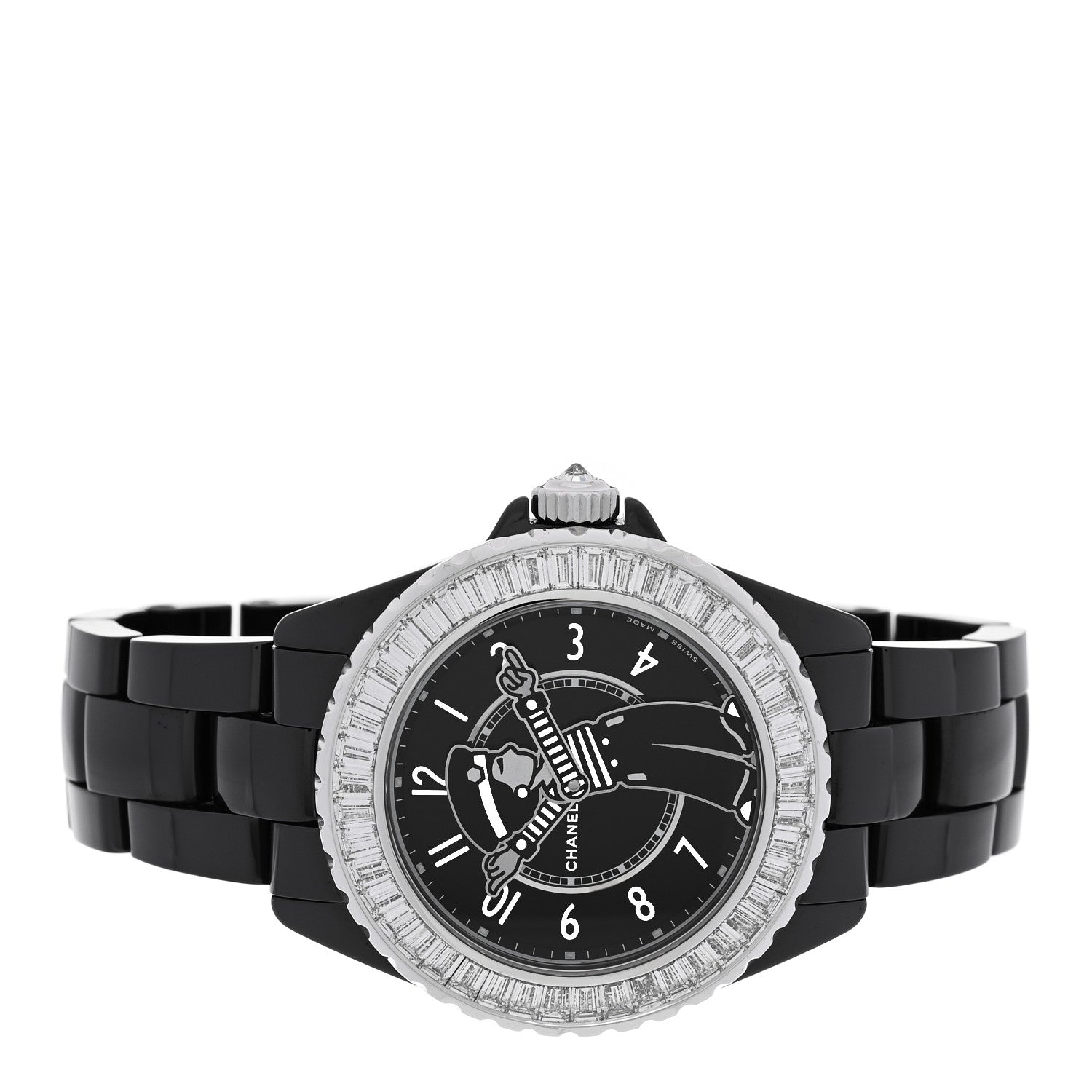 Chanel Stainless Steel Ceramic Diamond 38mm J12 Limited Edition Mademoiselle La Pausa Automatic Watch Black Black 2 of 5