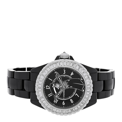 Chanel Stainless Steel Ceramic Diamond 38mm J12 Limited Edition Mademoiselle La Pausa Automatic Watch Black Black 2 of 5