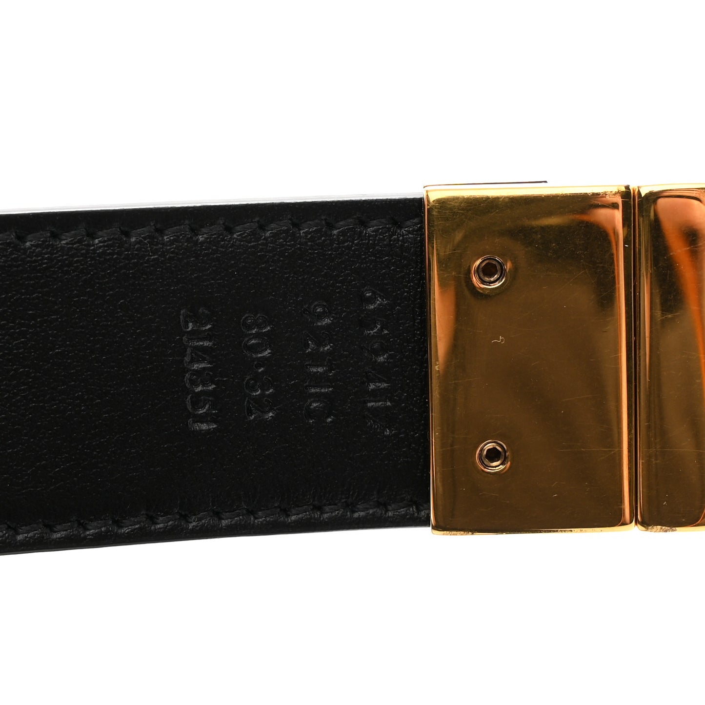 GG Supreme Monogram Plutone Calfskin Double G Reversible 30mm Belt 80 32 Beige Ebony Black