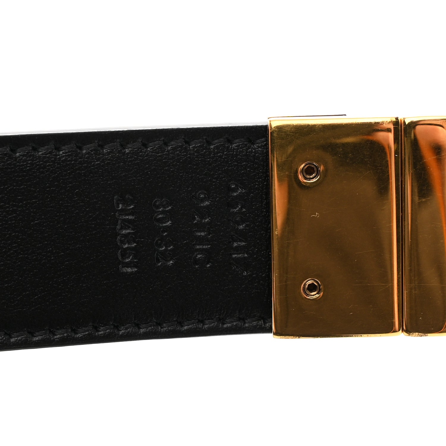 Gucci GG Supreme Monogram Plutone Calfskin Double G Reversible 30mm Belt 80 32 Beige Ebony Black 3 of 6