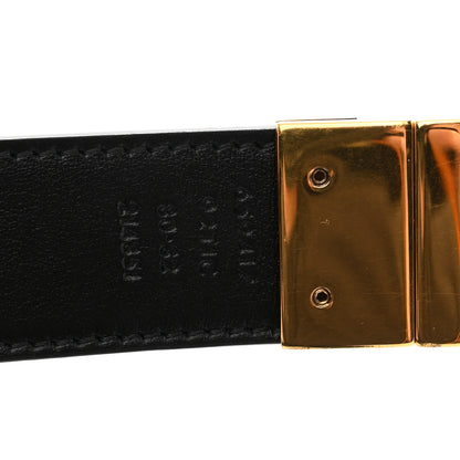 Gucci GG Supreme Monogram Plutone Calfskin Double G Reversible 30mm Belt 80 32 Beige Ebony Black 3 of 6