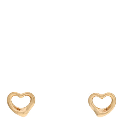 Tiffany 18K Yellow Gold 11mm Elsa Peretti Open Heart Earrings 1 of 4