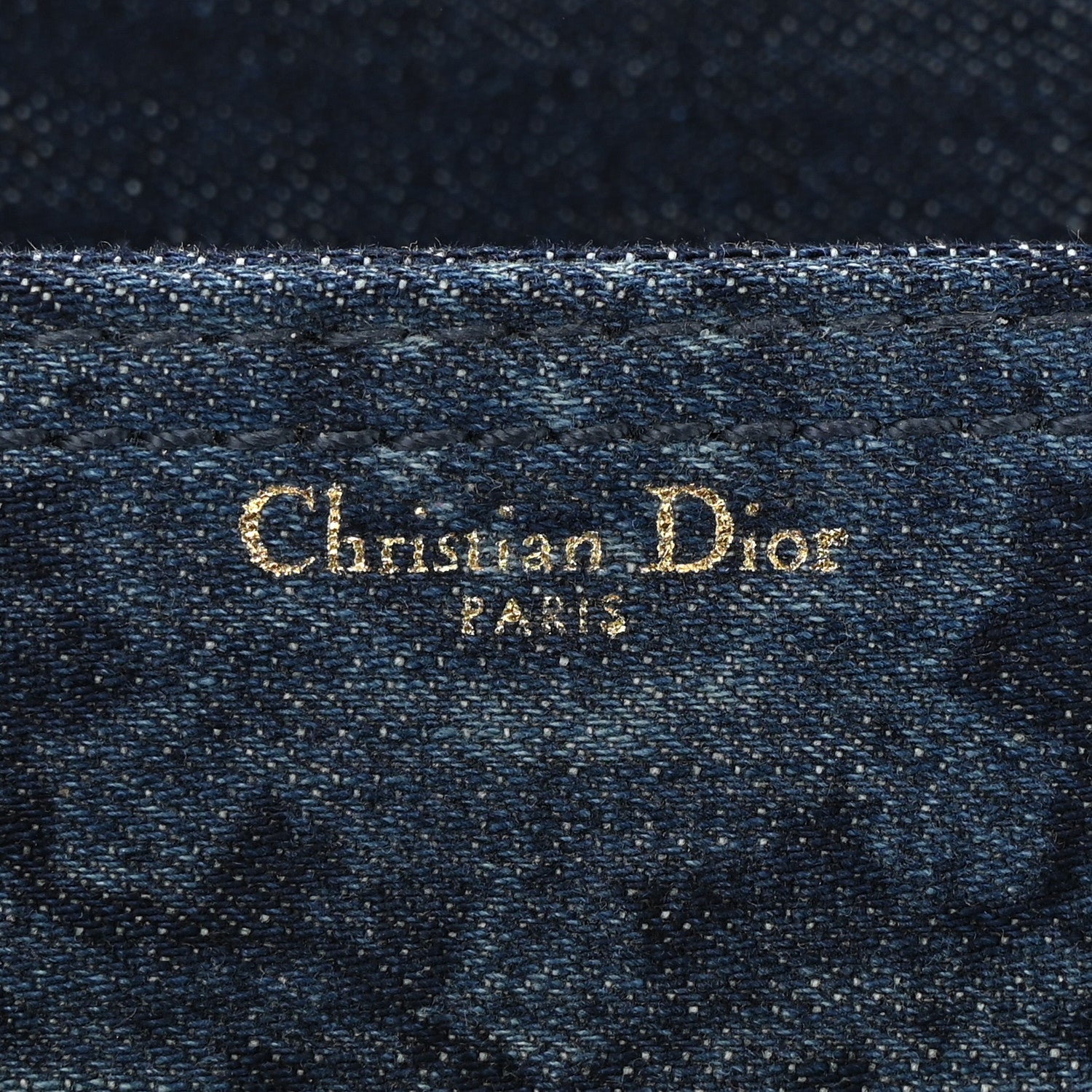Christian Dior Denim Embroidered Mini J'Adior Chain Flap Bag Blue