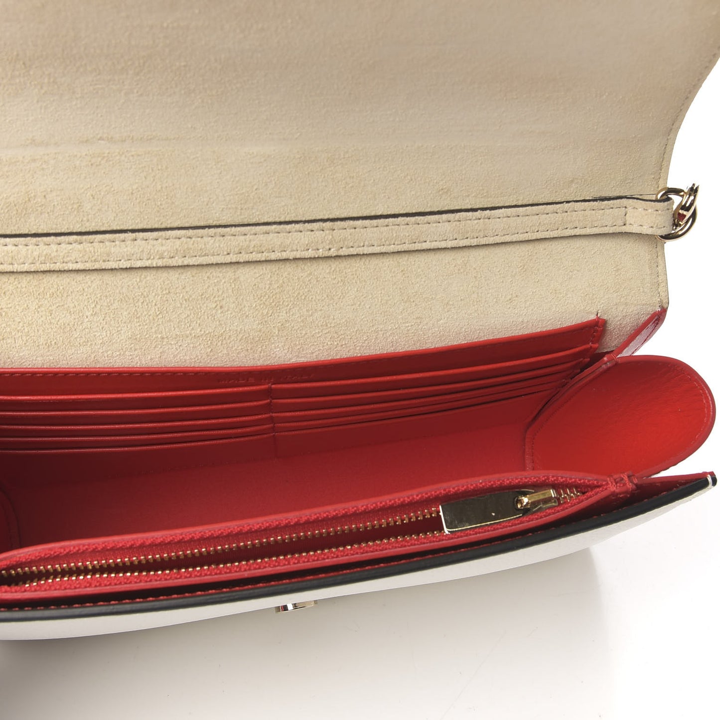 Grained Calfskin Spikes Loubinthesky Paloma Wallet On Chain White