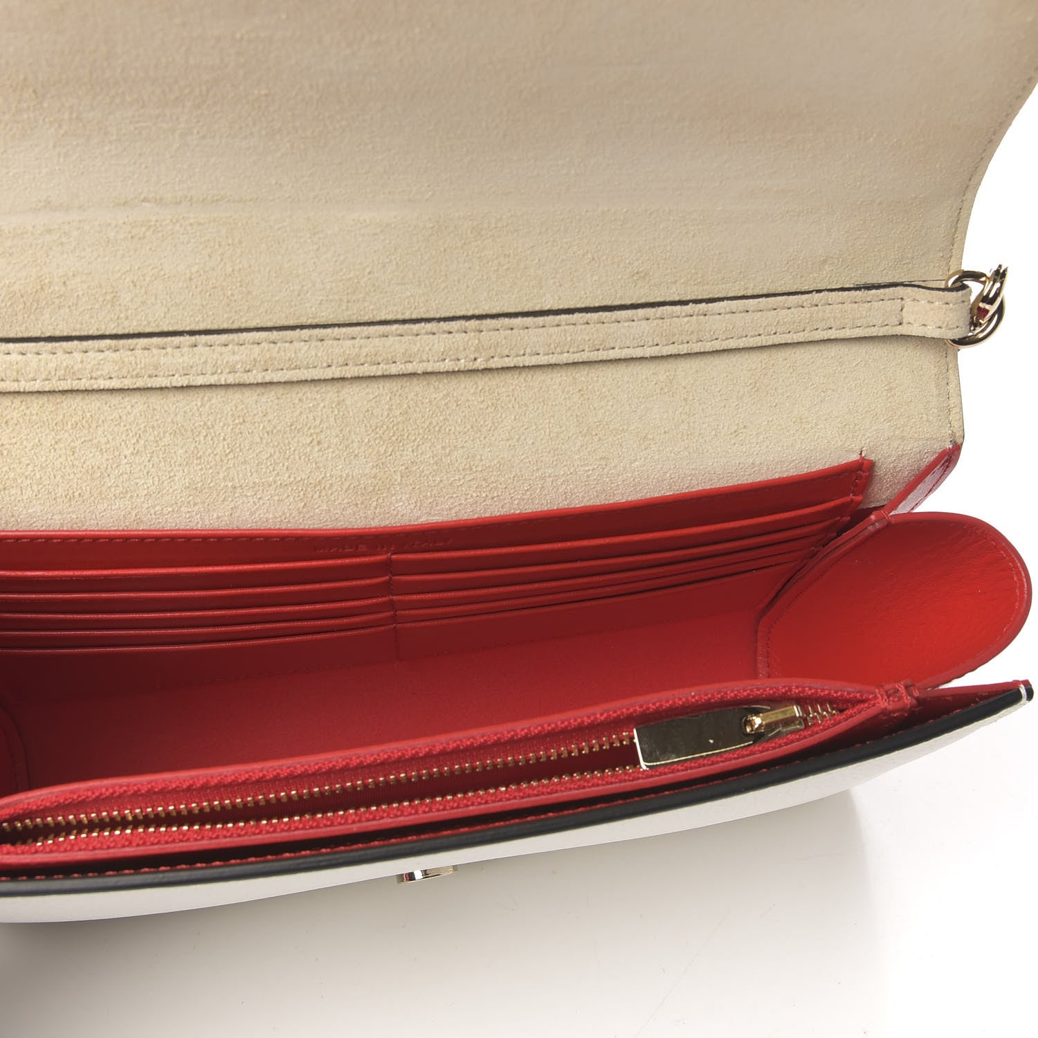 Christian Louboutin Grained Calfskin Spikes Loubinthesky Paloma Wallet On Chain White 4 of 8