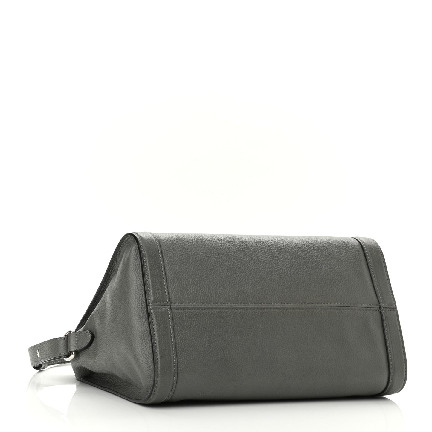 Pebbled Calfskin Small Skull Padlock Zip Around Tote Dark Grey
