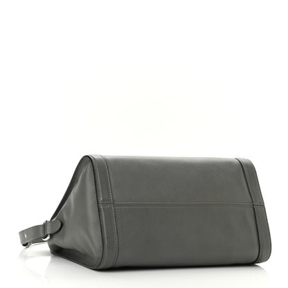 Alexander McQueen Pebbled Calfskin Small Skull Padlock Zip Around Tote Dark Grey 4 of 11