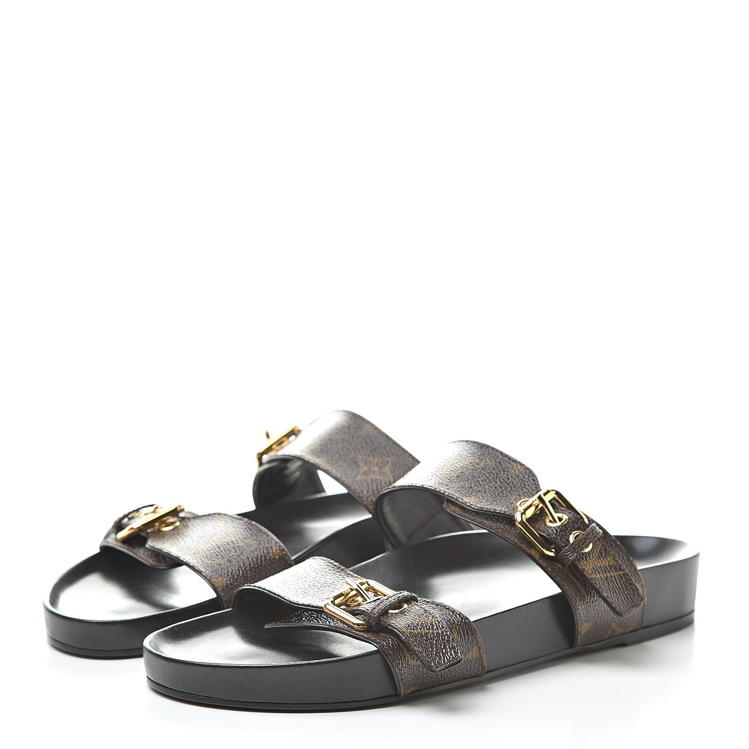 Louis Vuitton Monogram Bom Dia Mule Sandals 38.5 Black 3 of 8