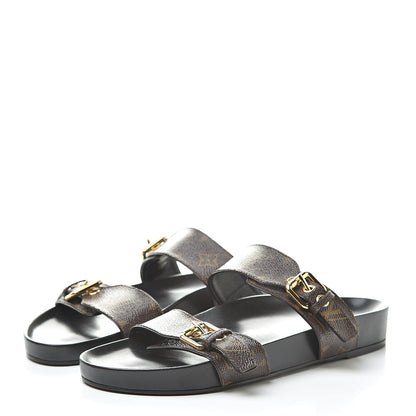 Louis Vuitton Monogram Bom Dia Mule Sandals 38.5 Black 3 of 8