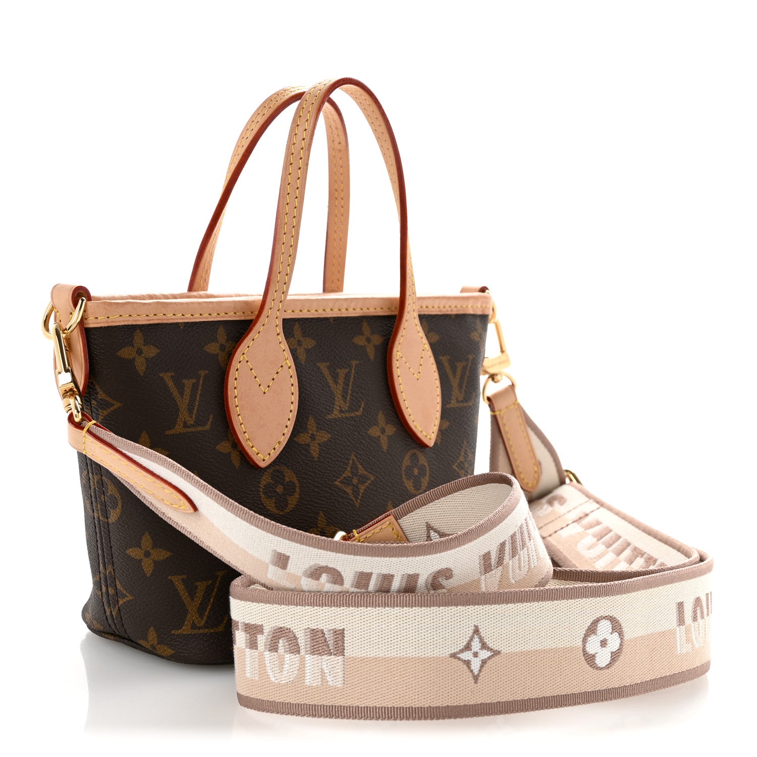 Louis Vuitton Monogram Neverfull BB Beige 3 of 12