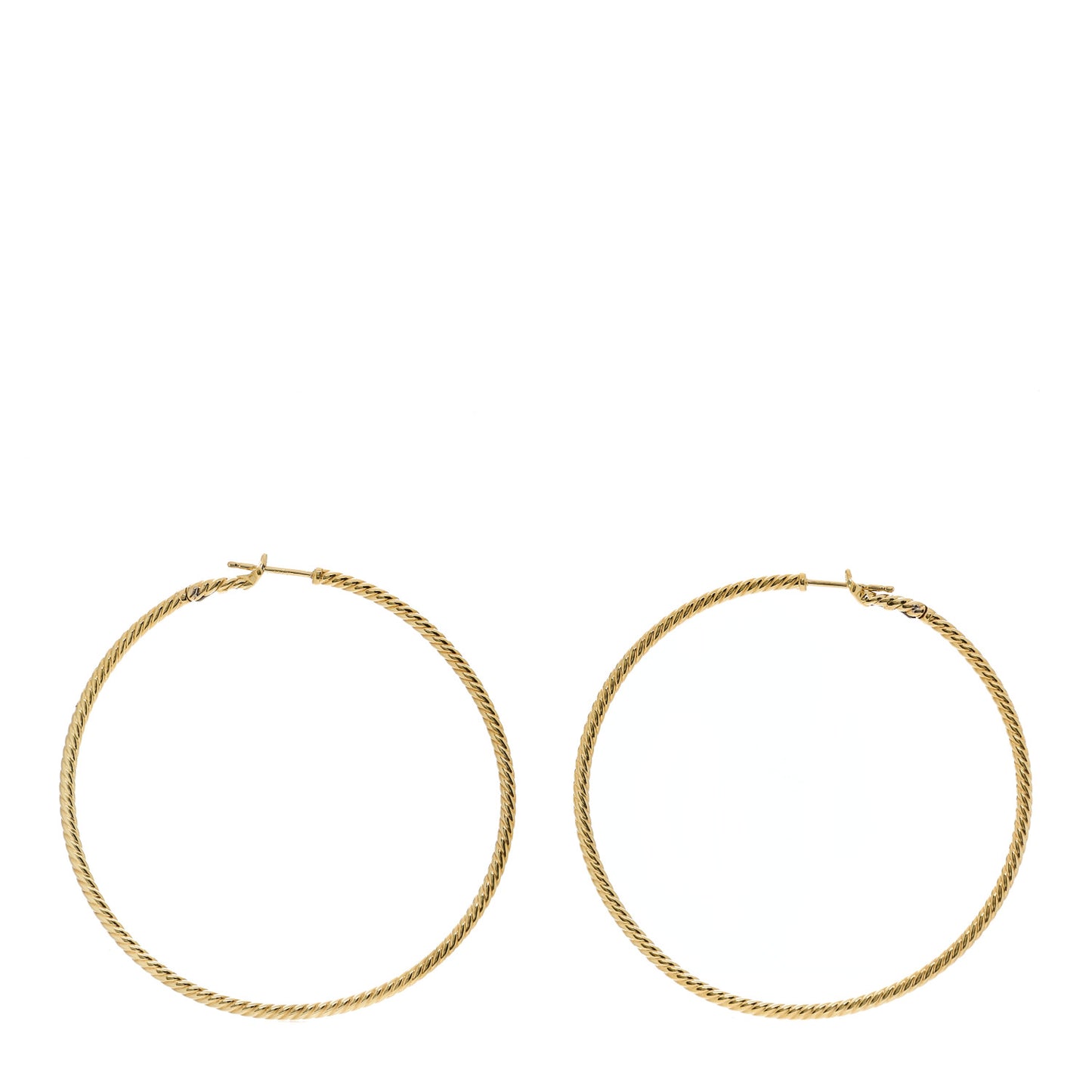 18K Yellow Gold Large Cable Classics Hoop Earrings