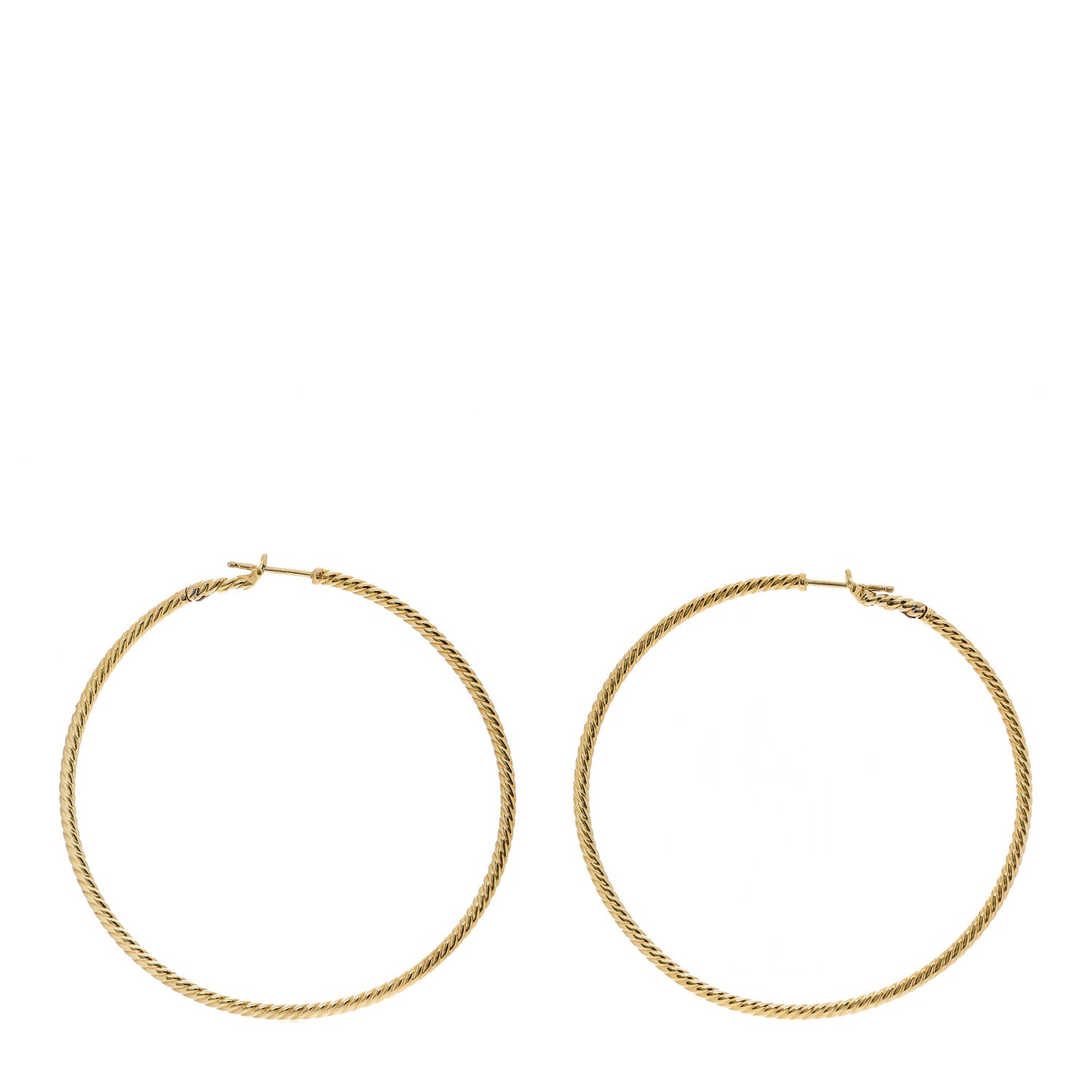 David Yurman 18K Yellow Gold Large Cable Classics Hoop Earrings 3 of 5