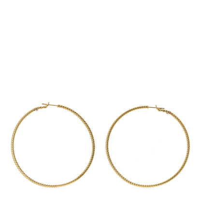 David Yurman 18K Yellow Gold Large Cable Classics Hoop Earrings 3 of 5