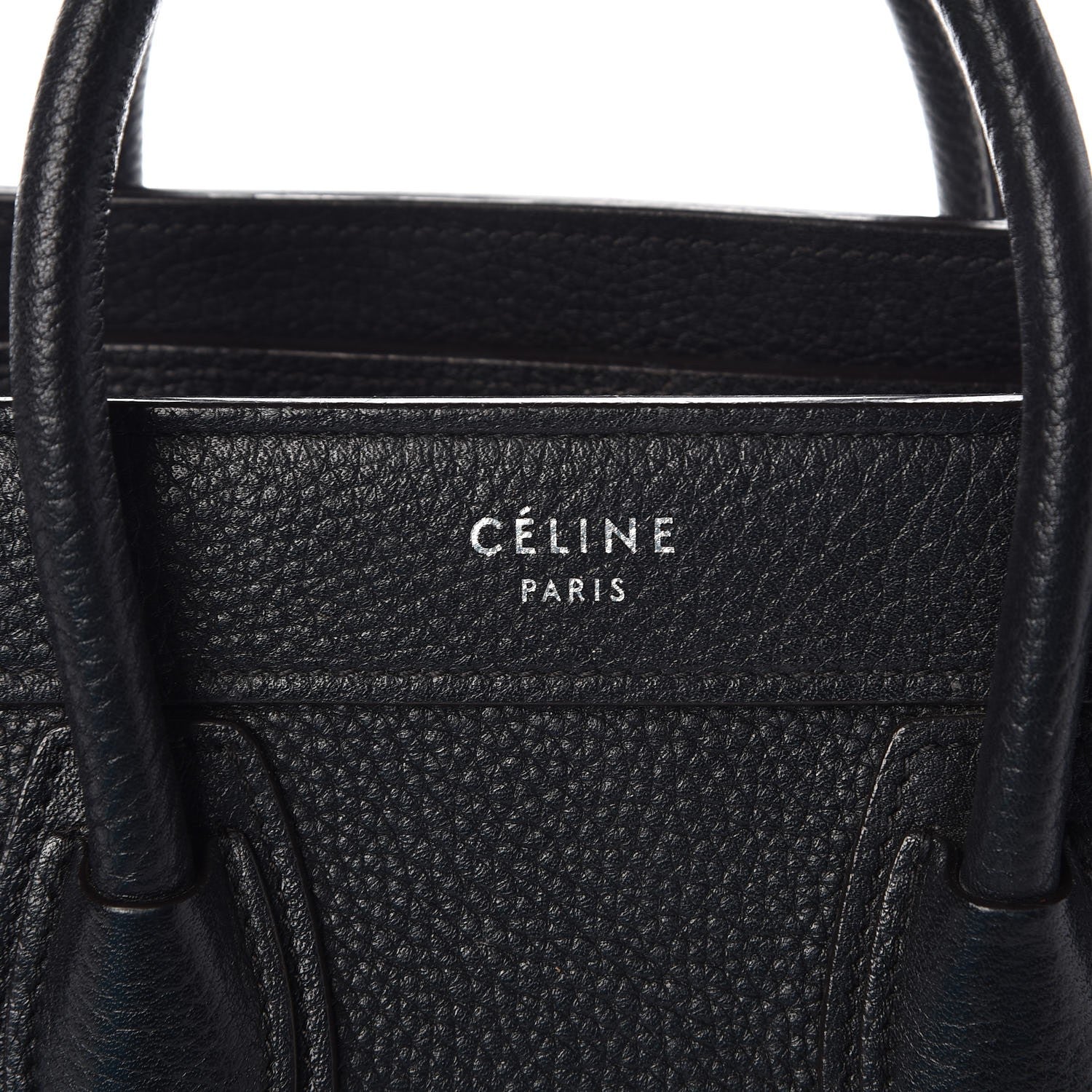 Celine Drummed Calfskin Nano Luggage Black 8 of 14
