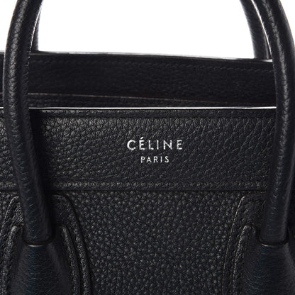 Celine Drummed Calfskin Nano Luggage Black 8 of 14