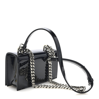 Alexander McQueen Patent Jeweled Satchel Black 3 of 10