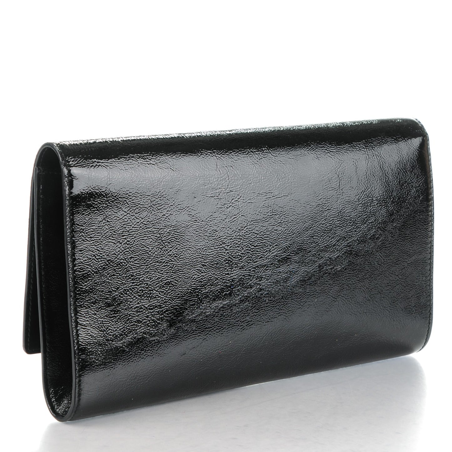 Textured Patent Monogram Large Belle De Jour Clutch Black