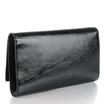 Saint Laurent Textured Patent Monogram Large Belle De Jour Clutch Black 3 of 8