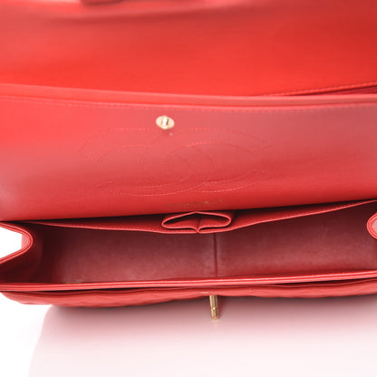 Chanel Lambskin Quilted Jumbo Double Flap Red 5 of 14