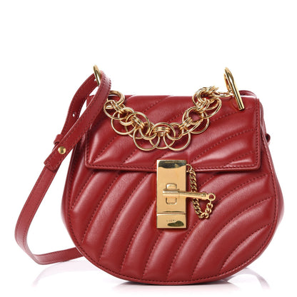 Chloe Calfskin Quilted Mini Drew Bijou Shoulder Bag Dahlia Red 1 of 8