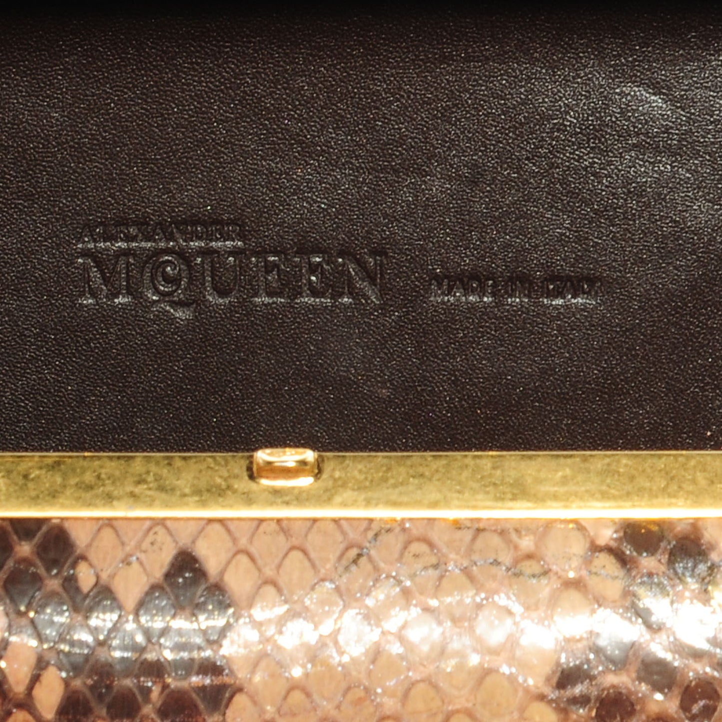 Python Pearl Knuckle-Duster Box Clutch Flesh Gold