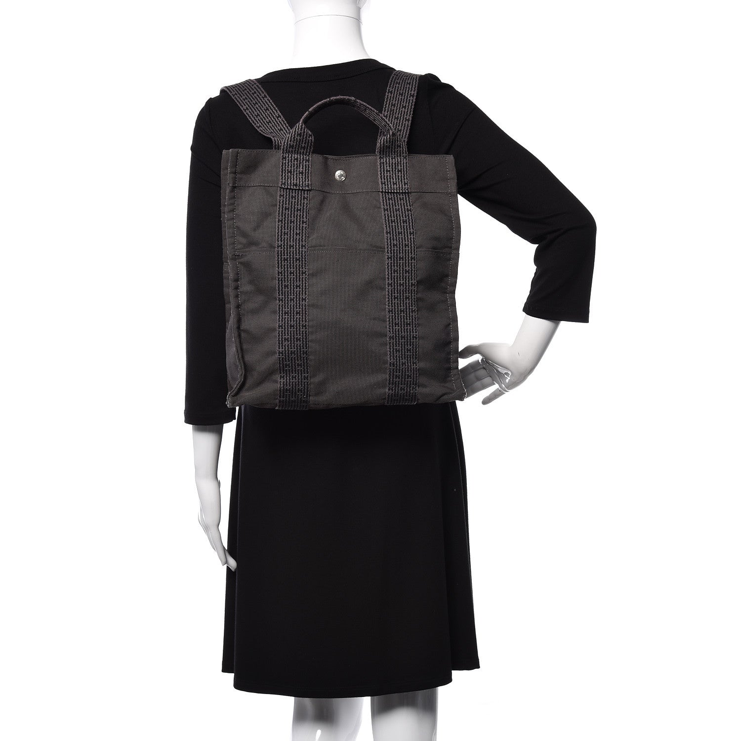 Hermes Canvas Herline Backpack Grey 2 of 8