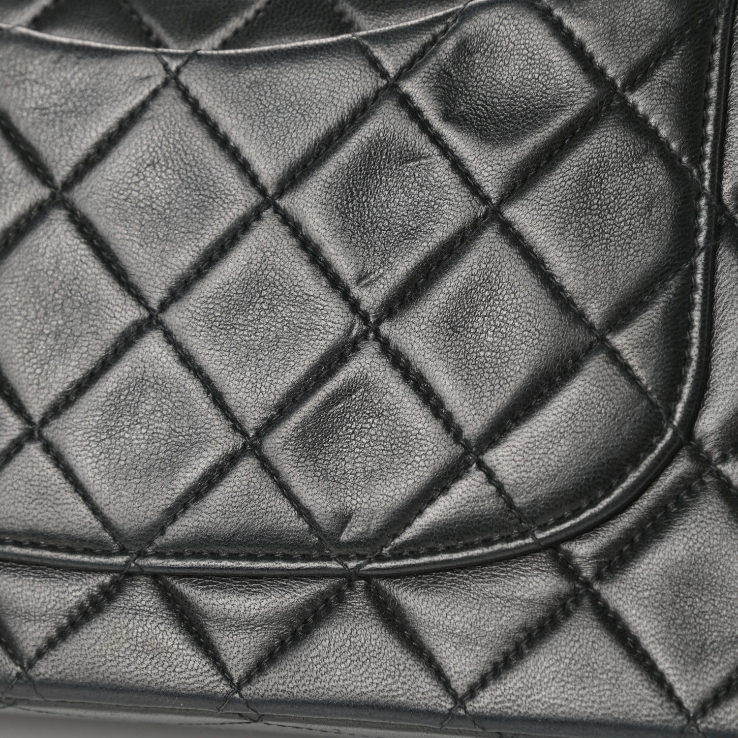 Chanel Lambskin Quilted Medium Double Flap Black 18 of 20