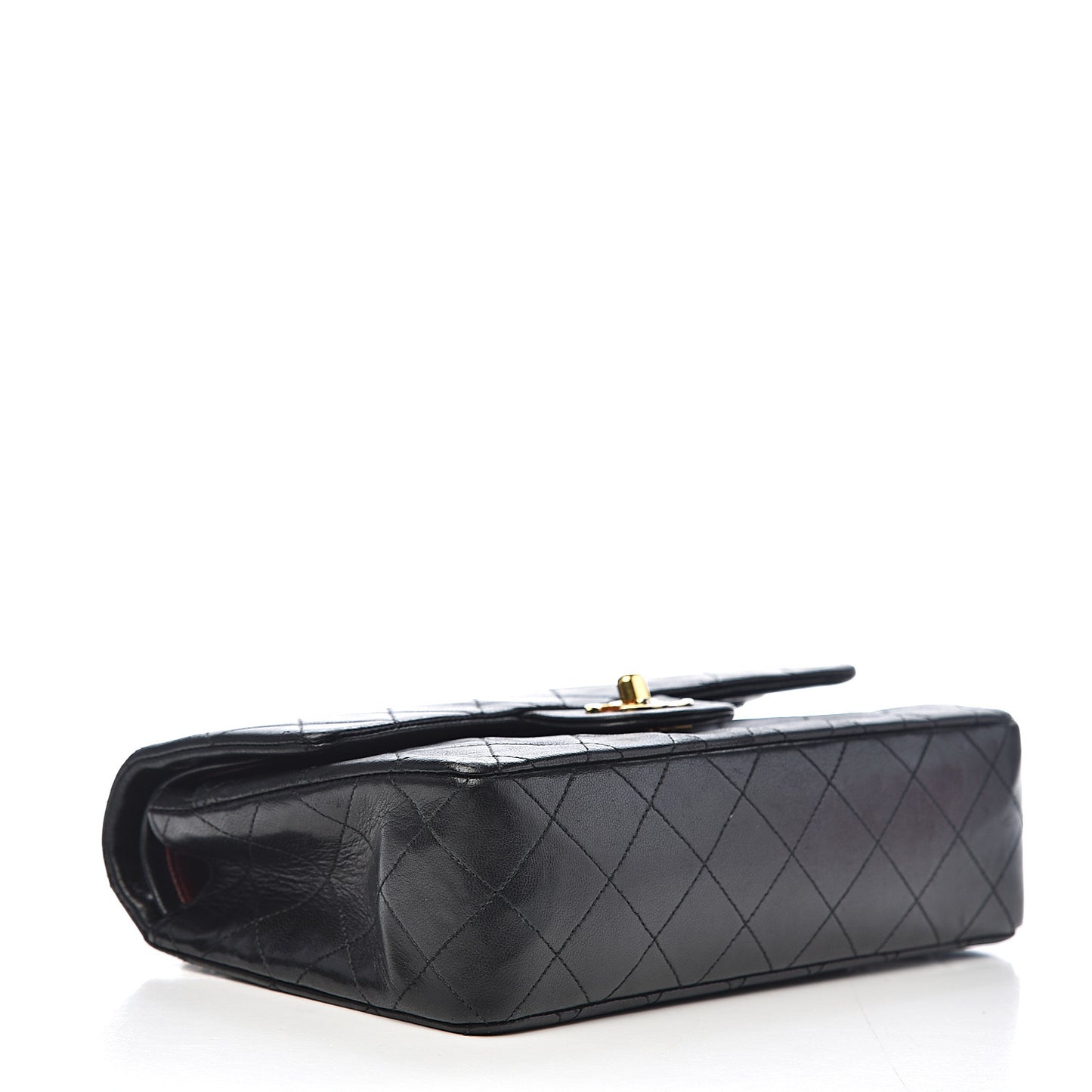 Lambskin Quilted Small Double Flap Black