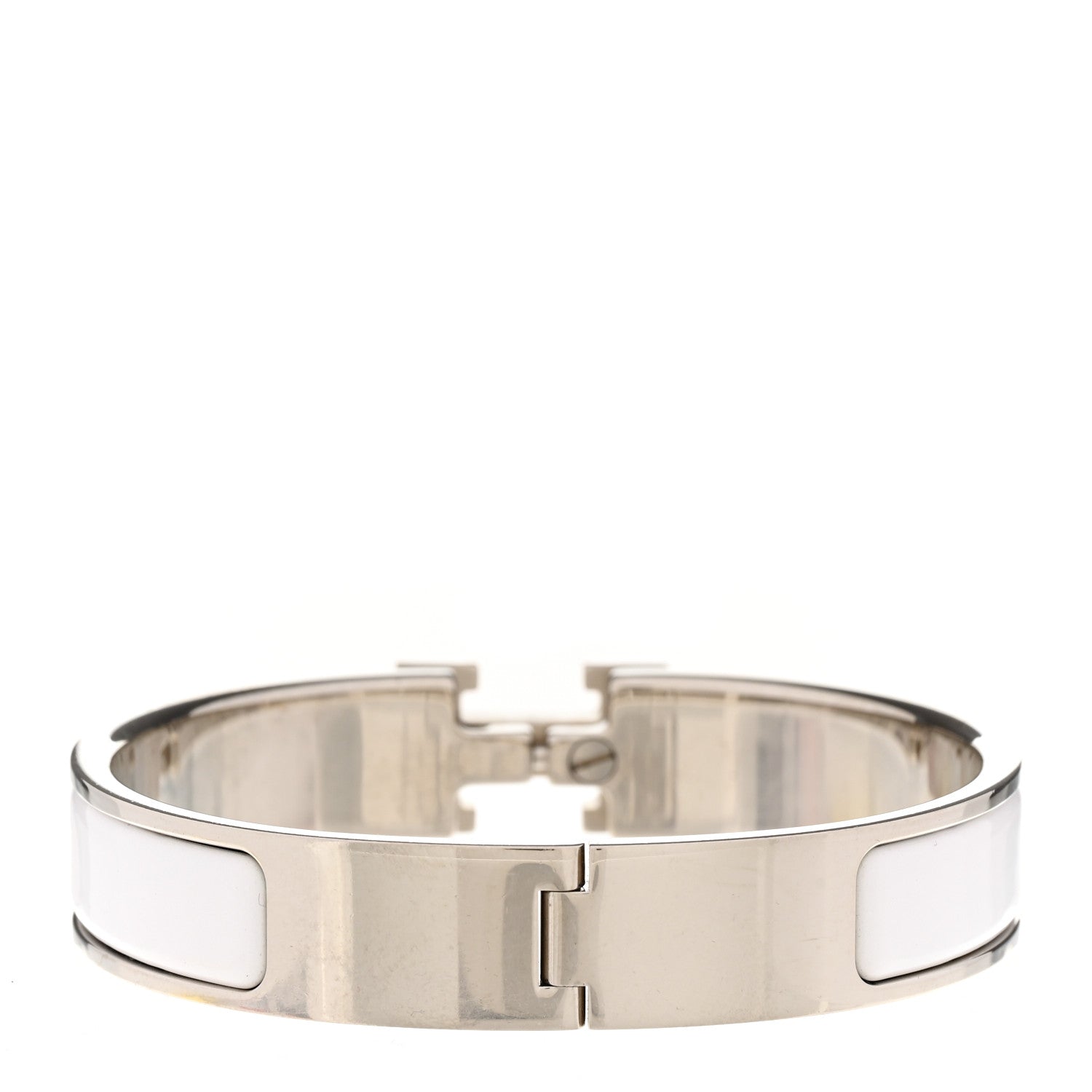 Hermes Enamel Narrow Clic Clac H Bracelet PM White 3 of 5