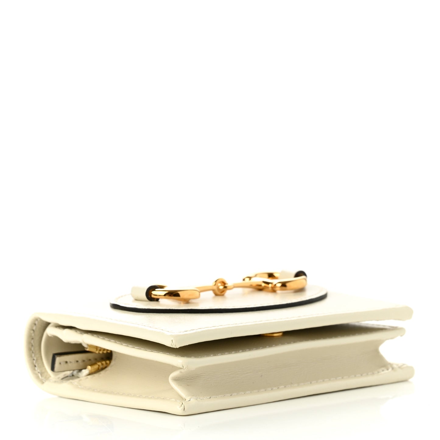 Boarded Plutone Calfskin Horsebit 1955 Card Case Wallet Mystic White