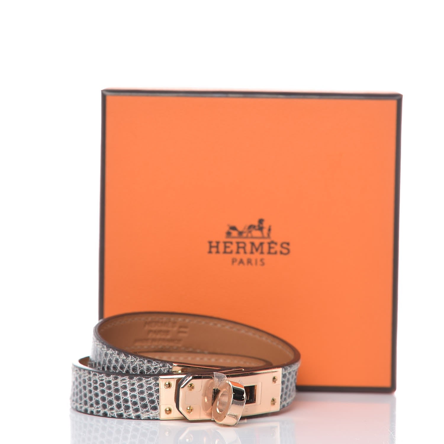 Hermes Lizard Kelly Double Tour Bracelet T2 Ombre 7 of 7