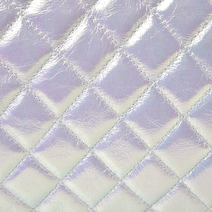 Chanel Iridescent Crumpled Calfskin CC Ripples Medium Cosmetic Case White 7 of 9