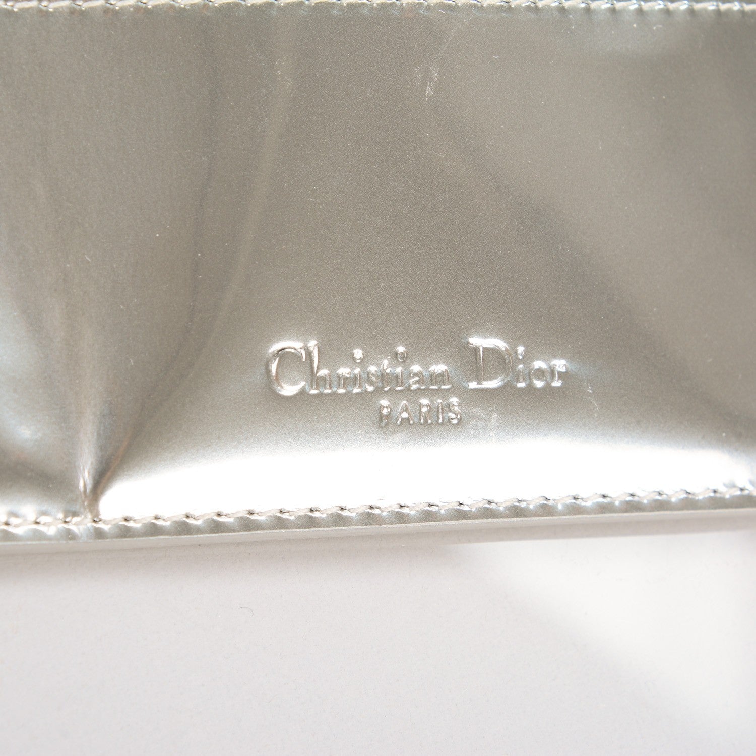 Christian Dior Metallic Calfskin Mico-Cannage Lady Dior Card Holder Silver 6 of 7