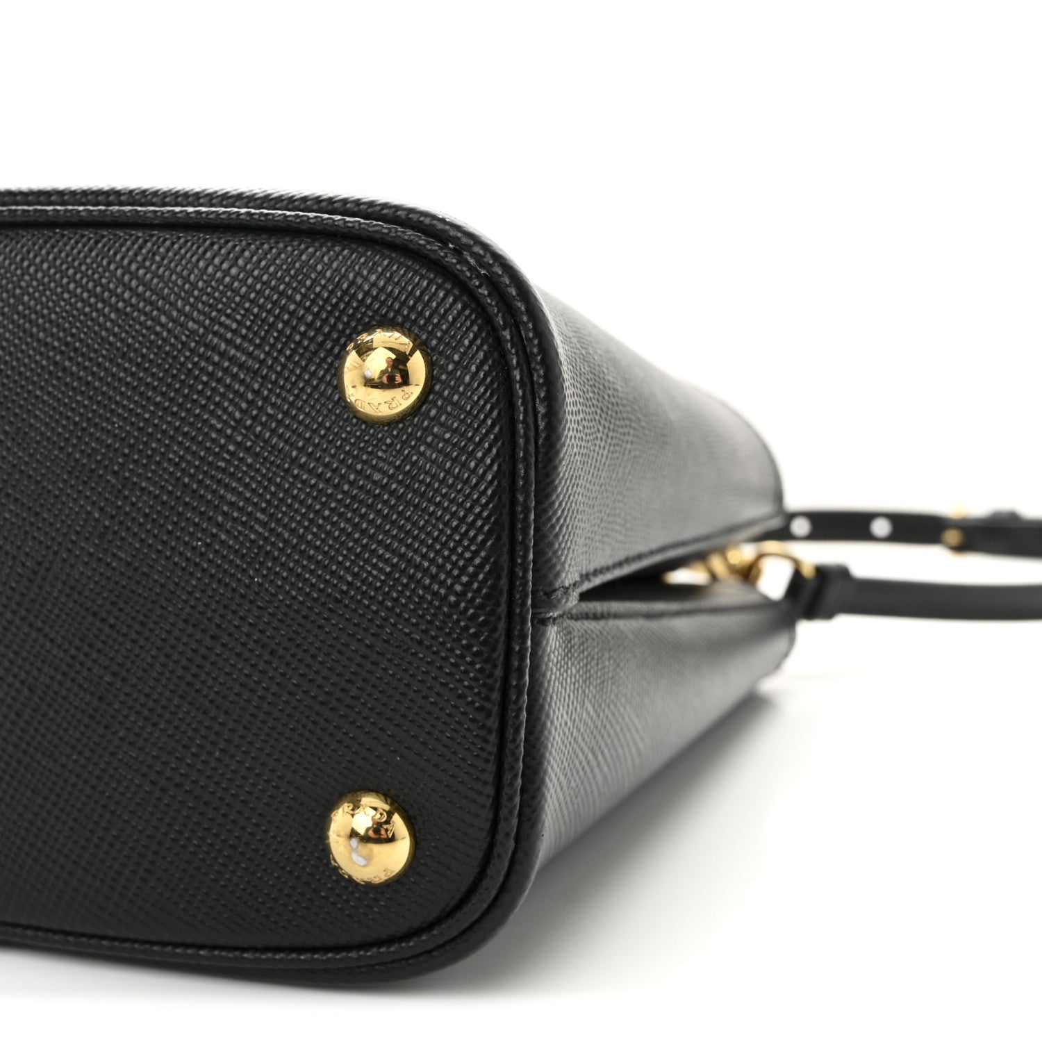 Prada Saffiano Cuir Small Panier Bucket Bag Black Fuoco 9 of 9