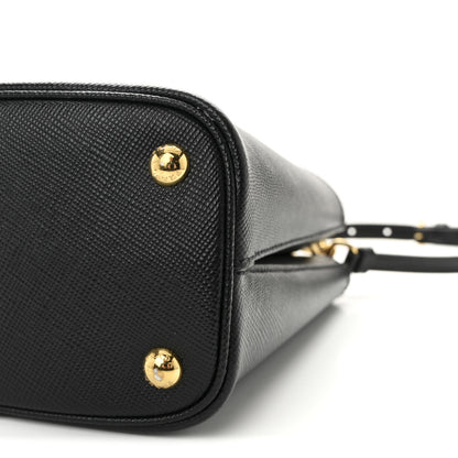Prada Saffiano Cuir Small Panier Bucket Bag Black Fuoco 9 of 9