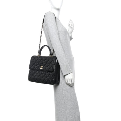 Chanel Lambskin Quilted Large Trendy CC Dual Handle Flap Bag Black 2 of 15