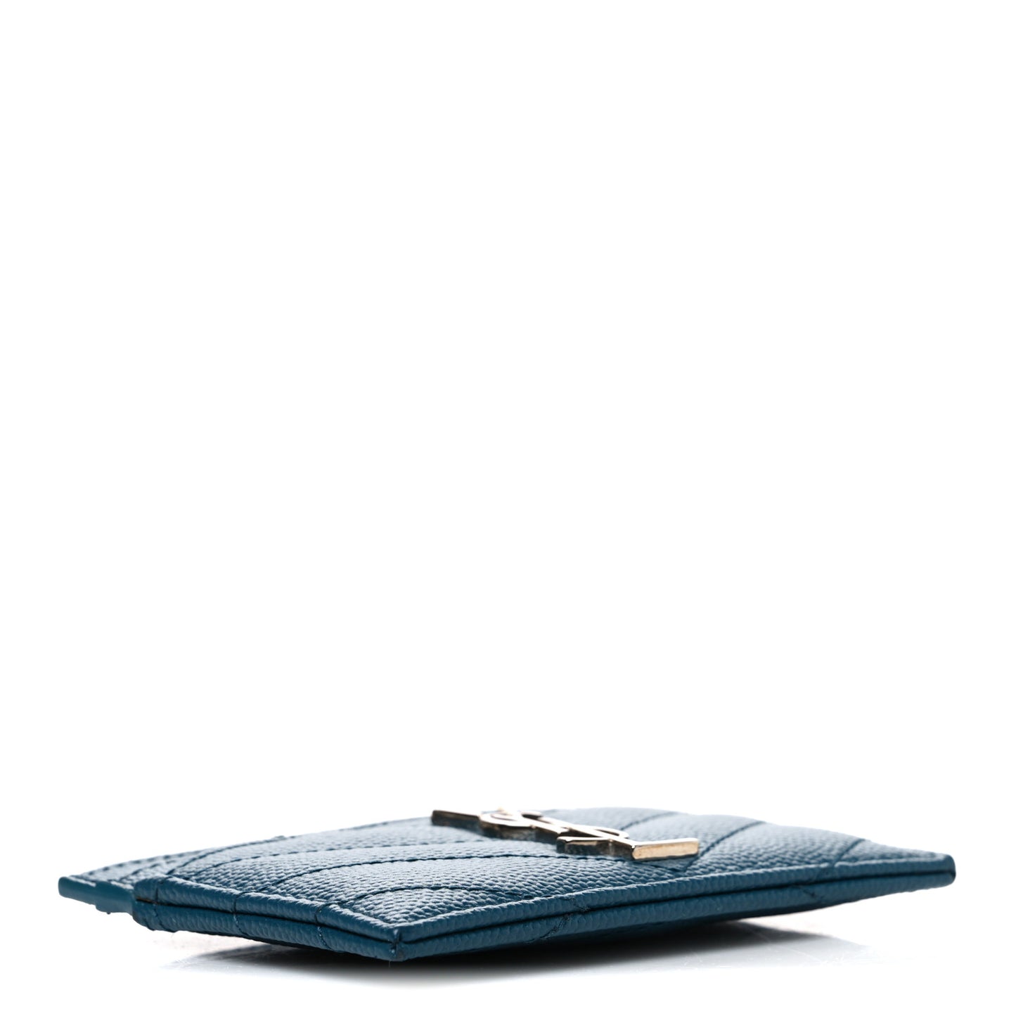 Grain De Poudre Matelasse Chevron Monogram Credit Card Case Peacock Green