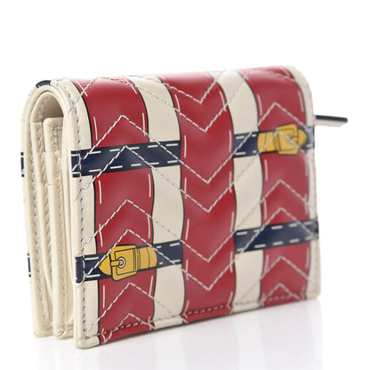 Gucci Calfskin Matelasse Trompe L'Oeil Print GG Marmont Card Case Wallet Off White 3 of 8