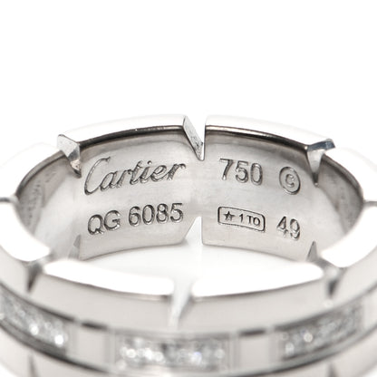Cartier 18K White Gold Diamond Tank Francaise Band Ring 46 3.75 4 of 4