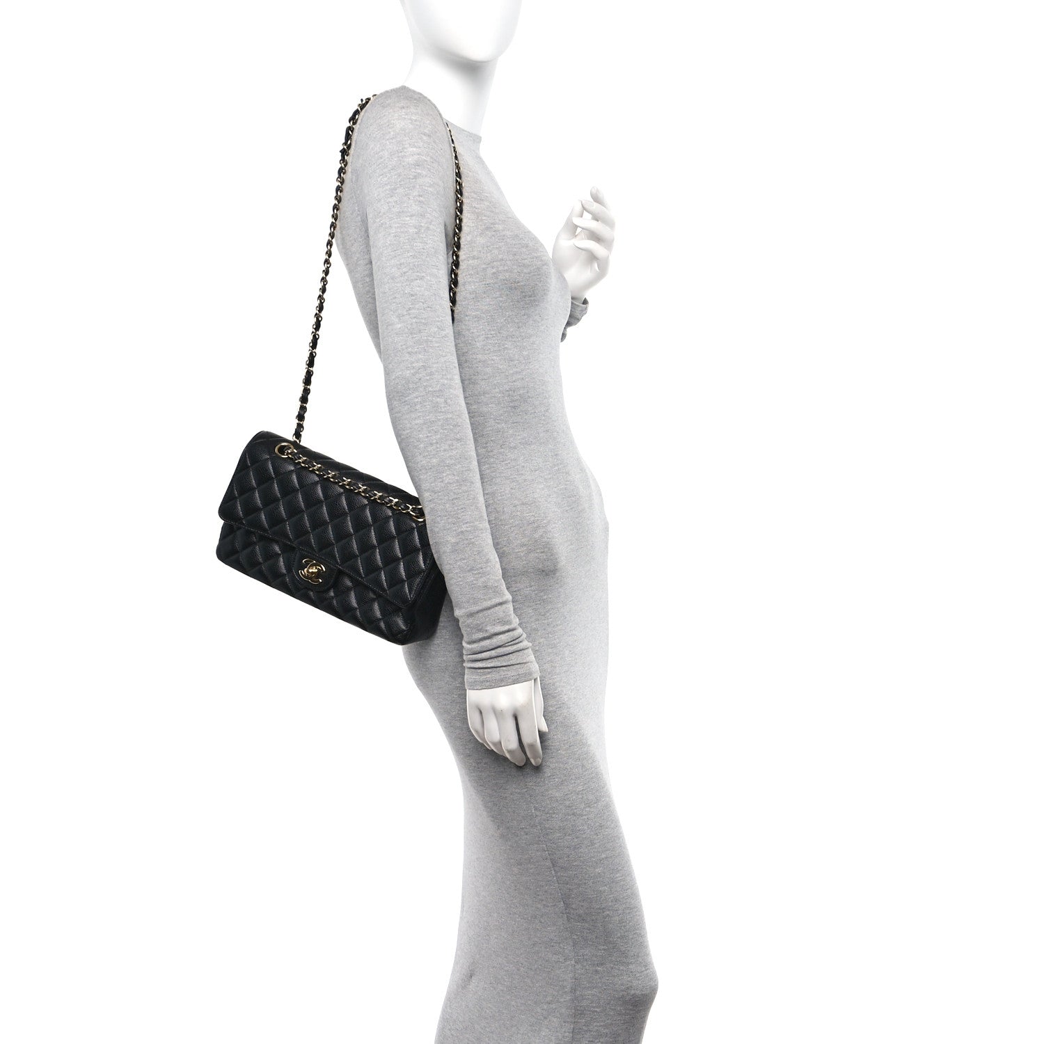 Chanel Caviar Quilted Medium Double Flap Black 2 of 11