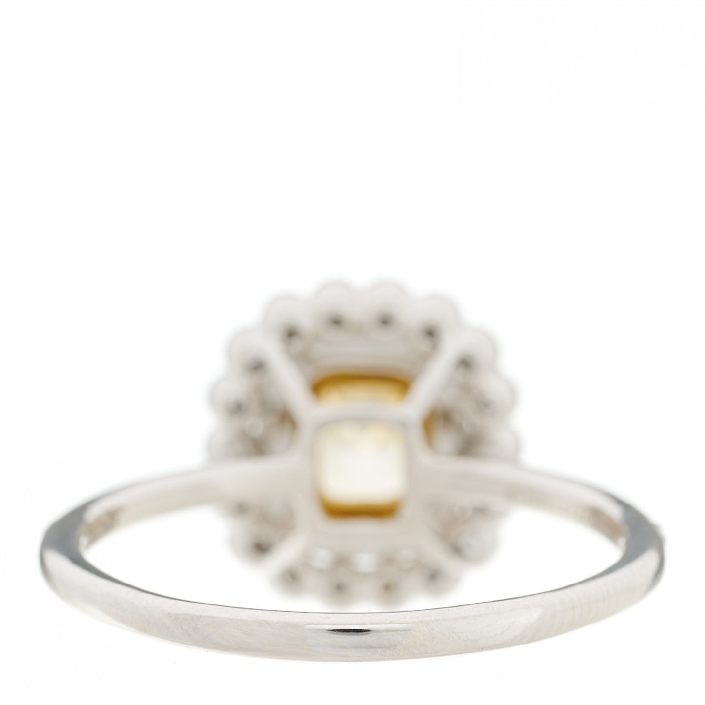 Platinum 18K Yellow Gold Fancy Intense Yellow Diamond .77ct Enchant Cushion Engagement Ring 65 11