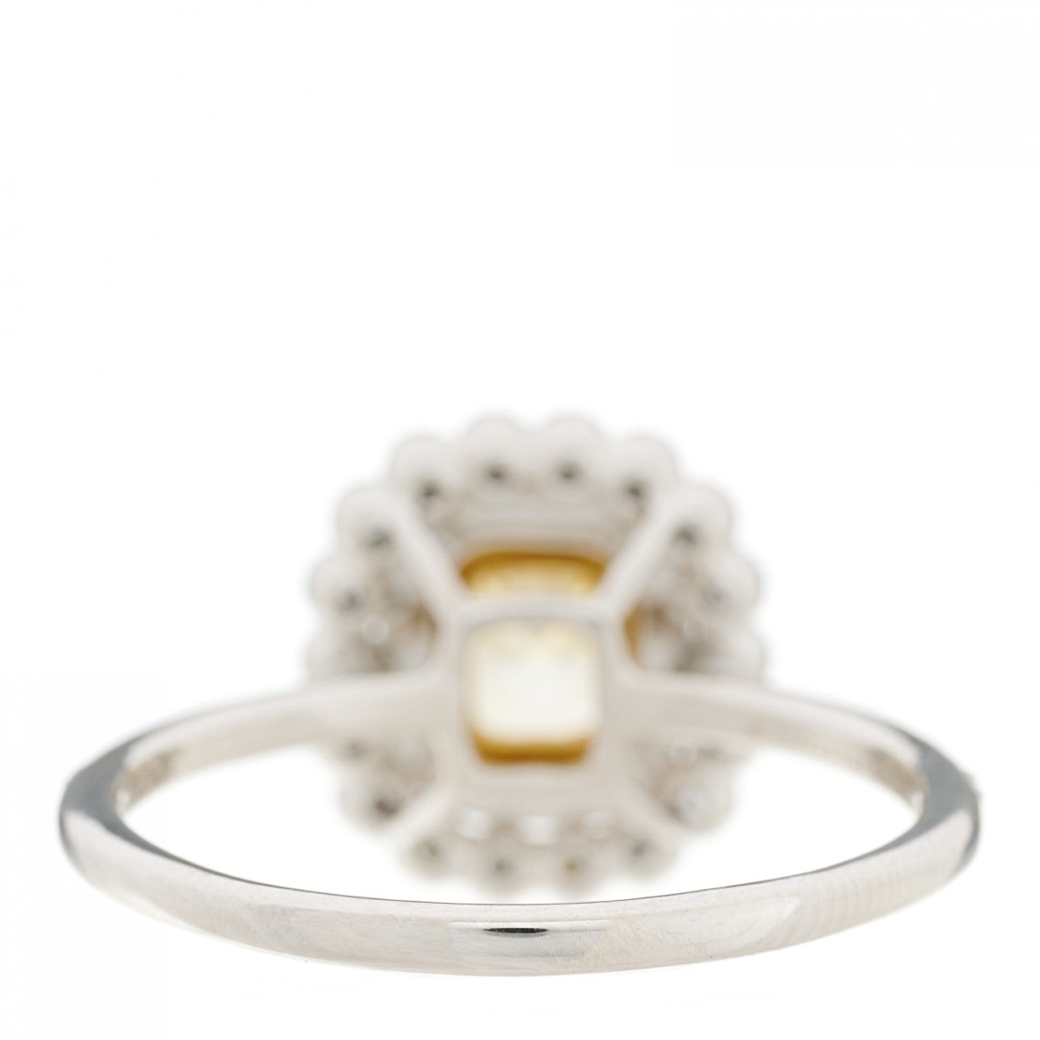 Tiffany Platinum 18K Yellow Gold Fancy Intense Yellow Diamond .77ct Enchant Cushion Engagement Ring 65 11 4 of 7